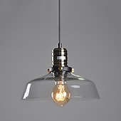 economico Luci a sospensione-lampada a sospensione a led con paralume in vetro, cavo 5cm e27 regolabile design singolo design a isola lampada a sospensione in vetro galvanizzato moderno stile nordico 220-240v (lampadina non