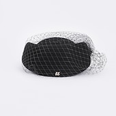 economico Cappelli per feste-moda cappelli eleganti in lana 100% con copricapo da sposa / festa / sera in puro colore / tulle 1pc