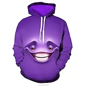 abordables Sudaderas con capucha para hombre-Wishine sudaderas con capucha unisex impresión digital 3d película de terror payaso sudadera pulóver top negro xl tops de calavera