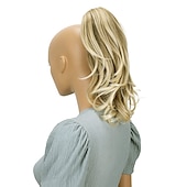 Χαμηλού Κόστους Αλογορουρές-hairpiece extensions ponytail ογκώδη κυματιστό ξανθό μείγμα h136