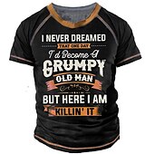halpa Miesten hauskat T-paidat-Miesten Sukupuolineutraali Kirjain Graafiset tulosteet T-paita Slogan T-paidat Grumpy Old Man T-paita Lyhythihainen T-paita 3D-tulostus Tiukka pyöreä kaula-aukko Paita Urheilu Suunnittelija Vapaa-aika