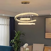 رخيصةأون نجف-3-ring led عاكسة للضوء pandent ضوء كريستال تصميم دائرة الثريا الفولاذ المقاوم للصدأ طبقات النمط الفني النمط الرسمي مطلي بالكهرباء الفنية led 110-240v