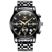 abordables Montres à quartz-OLEVS Montres à quartz pour Hommes Analogique Quartz Classique Mode mode Classique Noël Grand Cadran Date du jour Métal Acier Inoxydable Mode
