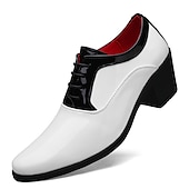 cheap Semi-Formal-Men&#039;s Oxfords Dress Shoes Christmas Party Collections Casual British Wedding Party &amp; Evening PU Black Red White Color Block Winter Fall