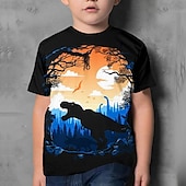 cheap Boy&#039;s 3D Animals-Boys 3D Dinosaur T shirt Short Sleeve 3D Print Summer Active Cute Cool Kids 3-12 Years School Daily