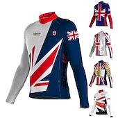 cheap Men's Jerseys-Men's Cycling Jersey UK Long Sleeve Bike Jersey Top with 3 Rear Pockets Mountain Bike MTB Road Bike Cycling Quick Dry Reflective Strips Lightweight Materials Back Pocket Sports Yellow Red Navy Blue