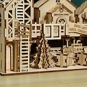 levne Skládačky-3D dřevěné puzzle DIY model santa&#039;s factory puzzle hračka dárek pro dospělé a dospívající festival / dárek k narozeninám