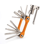 abordables Vélos et composants-Kit d&#039;outils de réparation de vélo multifonction 12 en 1 - tournevis à fente, tournevis cruciforme, clé hexagonale, disjoncteur de chaîne universel, clé à rayons, avec 1 levier pour pneu de vélo