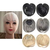 cheap Bangs-White Hair Extensions for Women Invisible Toupee Thinning Hair Extensions Wig Hairpiece Thick Top Hair Pieces