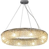 cheap Chandeliers-LED Pendant Lights, 6-Light Ring Hanging Lamps, 19,5&quot; Modern Crystal Metal Chandelier in Chrome 110V-240V Ceiling Hanging Light Pendant Light for Living Room Bedroom Restaurant Hotel