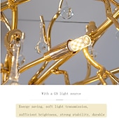 cheap Chandeliers-Chandelier Crystal , Frosted Finish Tree Branch Chandelier, Raindrop Ceiling Pendant Hanging Light Fixture, Blossom Chandeliers for Dining Room, Living Room, Bedroom, Entryway (Dia 31.2&quot; Round)