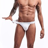 voordelige Herenslips Ondergoed-Voor heren 1 pak Basic slipje Slip Afdrukken Katoen Antibacterieel Waterdicht Brief Medium Taille Zwart Wit