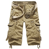 cheap Classic-Men&#039;s Cargo Shorts Hiking Shorts Leg Drawstring Multi Pocket Multiple Pockets Plain Breathable Outdoor Calf-Length Casual Daily Streetwear Stylish Black Wine Inelastic