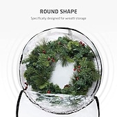 お買い得  イベントとパーティー用品-クリスマスリース収納バッグ 24インチ - すべてのビュー用のクリアPVCプラスチック 丈夫なプラスチック生地 休日の人工クリスマスリース用のデュアルジッパー付きバッグ ステッチ強化キャンバスハンドル2個