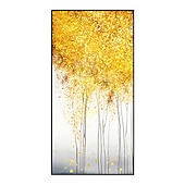 お買い得  花/植物画-ゴールド ボタニカル 油絵 キャンバス ウォール アート 装飾 モダン 抽象 ゴールデン フォーチュン ツリー ホームデコレーション ロール フレームレス 未延伸 ペインティング