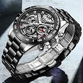 お買い得  クォーツ腕時計-LIGE ファッション ラグジュアリー クォーツ メンズウォッチ 防水 ルミナス ステンレス スチール スポーツ メンズ腕時計 クロノグラフ Relogio Masculino