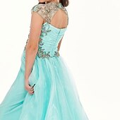 economico Abiti da damigella-Tute strascico  strascico Abito da damigella d&#039;onore Paglietta  Performance Elsa di Frozen Abito carino da ballo in chiffon con perline Fit Frozen 3-16 anni abito da far colpo
