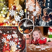 tanie Oświetlenie świąteczne-Snowflake lampa projektora oświetlenie świąteczne o wysokiej jasności wtyczka niskiego napięcia pilot boże narodzenie wewnątrz i na zewnątrz atmosfera dekoracyjna lampa projektora