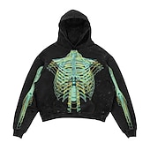 cheap Horror-Punk Gothic Skeleton Skull Hoodie Skull Front Pocket Graphic For Couple&#039;s Men&#039;s Women&#039;s Adults&#039; Masquerade 3D Print Casual Daily