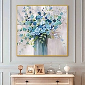 preiswerte Blumen-/Botanische Gemälde-Mandelblüte handgefertigtes handgemaltes Ölgemälde Wandkunst abstrakte violette Blumen Gemälde Heimdekoration Dekor gerollte Leinwand kein Rahmen ungedehnt