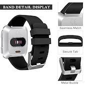 abordables Correas de reloj Fitbit-Ver Banda para Fitbit Versa 2 / Versa Lite / Versa SE / Versa Silicona Reemplazo Correa Transpirable Correa Deportiva Pulsera