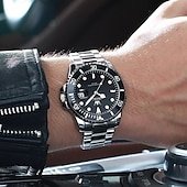 economico Orologi al quarzo-OLEVS Orologi Al Quarzo da Uomo Top Brand Lusso Business Impermeabile Luminosa Grande Cassa Orologi da Polso Sportivi in Acciaio Inossidabile
