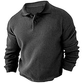billige genser for menn-Herre Genser Pullover genser Riflet Strikke Avklipt Strikket Aftæpning Moderne Moderne Dagligdagstøy Ut på byen Klær Høst vinter Svart Brun M L XL