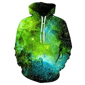 abordables Motif 3D-Homme Motif Galaxie Sweat à capuche Sweats à Capuche Sweat-shirt Sweat à capuche manche longue Sweat à capuche Capuche Design 3D effet du quotidien Blanche Rose Claire Designer