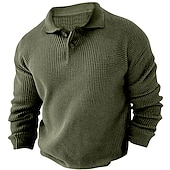 billige genser for menn-Herre Genser Pullover genser Riflet Strikke Avklipt Strikket Aftæpning Moderne Moderne Dagligdagstøy Ut på byen Klær Høst vinter Svart Brun M L XL