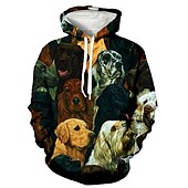 baratos Moletons masculinos com capuz-Homens Gráfico Animal Moletom Moletons Moletom Manga Longa Moletom com capuz Com Capuz Básico Impressão 3D Diário Preto Branco Designer