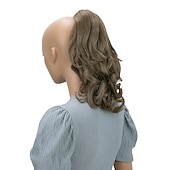Χαμηλού Κόστους Αλογορουρές-hairpiece extensions ponytail ογκώδη κυματιστό ξανθό μείγμα h136