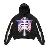 cheap Horror-Punk Gothic Skeleton Skull Hoodie Skull Front Pocket Graphic For Couple&#039;s Men&#039;s Women&#039;s Adults&#039; Masquerade 3D Print Casual Daily