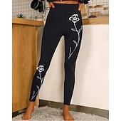 cheap Yoga Leggings &amp; Tights-Women's Yoga Leggings Butt Lift Tummy Control High Waist Pilates Gym Workout Running Tights Leggings Floral 1# 2# 8# Spandex Fall Sports Activewear Stretchy Skinny