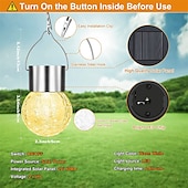 preiswerte Landschaftslichter-Weihnachts-Solarleuchten für den Außenbereich aus gesprungenem Glas, Solar-Gartenleuchten, wasserdichte LED-Hängekugelleuchten für Weihnachtsdekoration im Außenbereich, Garten und Terrasse