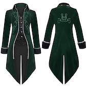 billiga Blast-Retro / vintage Punk och gotiskt Medeltida kostymer Kappa Frack Prins Vampyr Adelsman Maskeradkläder Herr Kunglig Steampunk Karnival Maskerad Fest / afton Vuxna Kappa