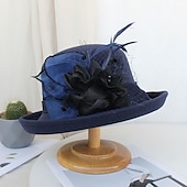 economico Cappelli per feste-cappelli piuma artificiale poli / misto cotone bombetta / cappello a cloche autunno cappello da pescatore da sposa cappello fedora kentucky derby cocktail royal astcot stile vintage con copricapo di