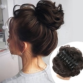 ieftine Meșe-Coc de păr dezordonat postă de păr pentru femei clip în gheare piese de păr chignon sintetice extensii de coc de păr ciufulit super lung ciufulite ondulate posturi ondulate pentru uzura zilnică