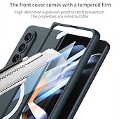 お買い得  サムスン用ケース-電話 ケース 用途 サムスンのギャラクシー Z Fold 5 Z Fold 4 マグセーフ搭載 磁石バックル 全身保護 耐埃 ソリッド TPU