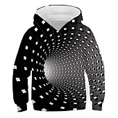 cheap Boy&#039;s 3D Animals-Kids Boys Girls Hoodie Pullover Cat Dinosaur Animal 3D Print Long Sleeve Kid Top Casual 2-12 Years Winter White Red Blue