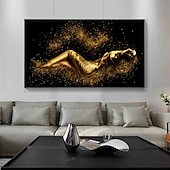 cheap People Prints-1 Panel People Prints Gold Women Wall Art Modern Picture Home Decor Wall Hanging Gift Rolled Canvas Unframed Unstretched