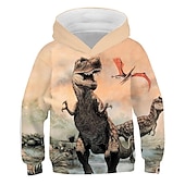 abordables Animaux 3D pour Garçon-Enfants Garçon Sweat à capuche Dinosaure manche longue Automne Hiver Mode Frais Coton Casual