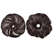 abordables Chignons-2pcs chignon désordonné chignon bouclé ondulé extensions de queue de cheval postiches cheveux chouchous wraps chignon pour femmes filles (plus chignon limité avec une longueur de cheveux plus longue