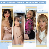 economico Frange-clip in frangetta per le donne 100% estensioni dei capelli frangetta francese frangetta con le tempie posticci clip su frangetta francese frangetta piatta clip frangetta curva per l&#039;uso quotidiano
