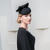 economico Fascinatori-cappelli 100% lana berretto cappello a secchiello moda casual con copricapo in tulle