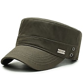 cheap Men&#039;s Hats-Men&#039;s Military Cap Cadet Hat Black Army Green Polyester Pure Color Fashion Classic &amp; Timeless Chic &amp; Modern Outdoor Daily Pure Color Portable Breathable