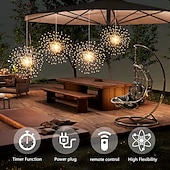 cheap Plug String Lights-8pcs Firework Lights Christmas Decorations Starburst Total 800LEDs Copper Wire Fairy Twinkle Lights Plug in String Lights Remote Control 8 Modes Waterproof Starburst Lights for Christmas Birthday Bedroom Corridor Patio Wedding