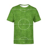 halpa Poikien 3D Urheilu &amp; Peli-Lapset Poikien Maailmancup T-paita Tee Jalkapallo Lyhythihainen Puuvilla Lasten toppi Kausaliteetti Tyylikäs Ihana Kesä Syvä vihreä 2-12 vuotta
