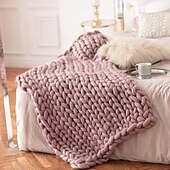 economico Coperte da letto-coperta in maglia spessa coperta in lana super spessa tessuta a mano coperta per divano coperta per maglieria coperta in filo spesso