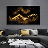 cheap People Prints-1 Panel People Prints Gold Women Wall Art Modern Picture Home Decor Wall Hanging Gift Rolled Canvas Unframed Unstretched
