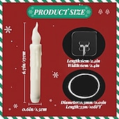 baratos Luzes de velas-12 peças velas flutuantes de natal com controle remoto led velas sem chama penduradas castiçais sem chama velas de led com ganchos cintilantes operados por bateria para halloween igreja natal natal